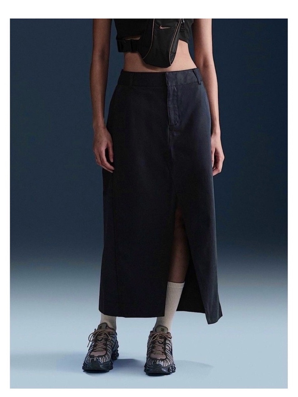 Nike Dark blue Maxi Skirt with Front Slit